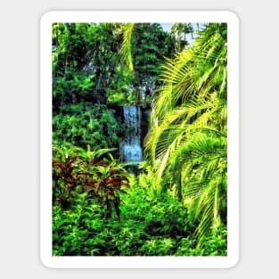 Caribbean - Bahamas - Tropical Waterfall Sticker